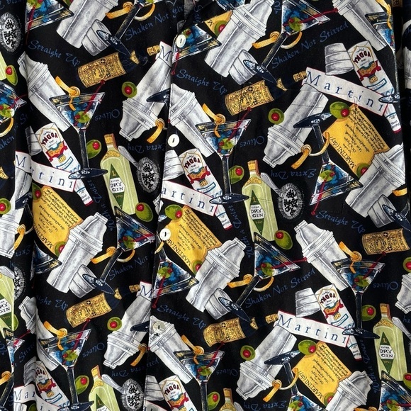 VTG Matt Rider Martini Shirt Men's XXL Button Up Short Sleeve Vodka Made In USA - Picture 13 of 13